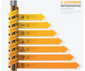 Learning with education infographic vector graphic 14