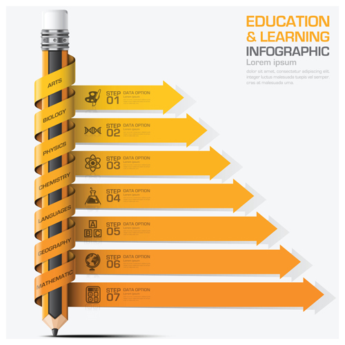 Learning with education infographic vector graphic 14