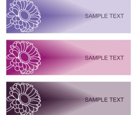 Lines flower banners vector