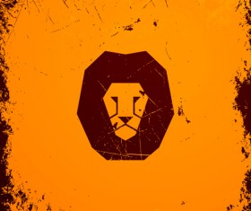 Lionhead with vintage grunge vector