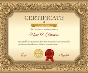 Luxury golden certificate template vector