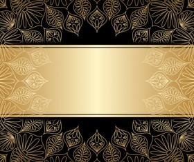 Luxury golden decor with background vector 01