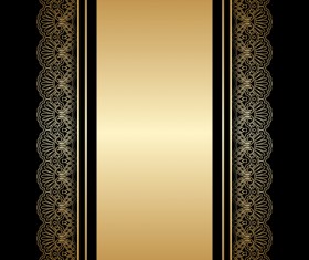 Luxury golden decor with background vector 02