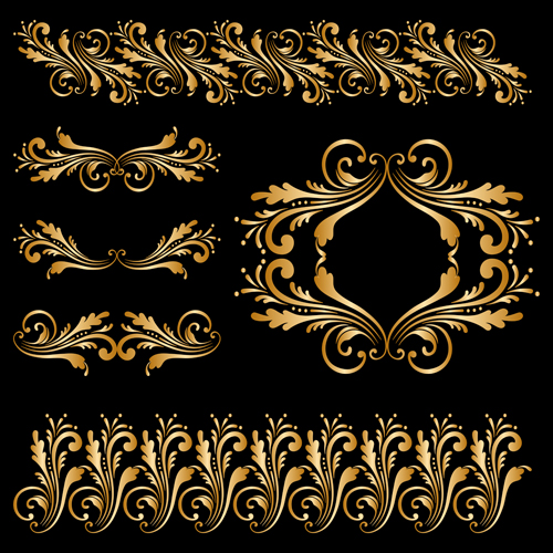 Luxury golden ornaments illustration vector 02
