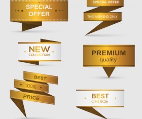 Luxury golden vectors banners set