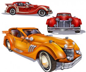 Luxury retro car vector 01