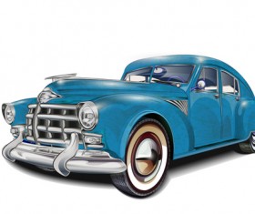 Luxury retro car vector 02