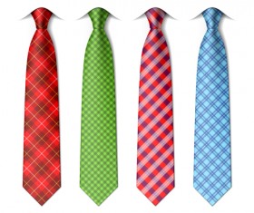 Man colored ties vector material set 01