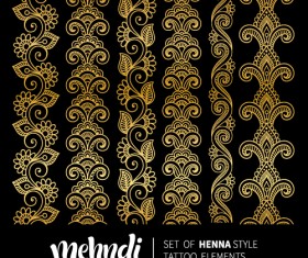 Mehndi styles henna tattoo elements vector 10