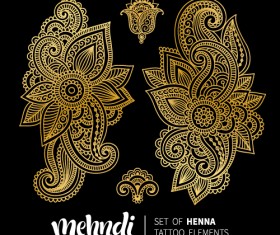 Mehndi styles henna tattoo elements vector 13