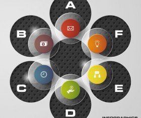 Metal with glass infographic vector tamplate