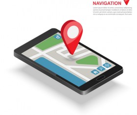 Mobile with navigation vector template 02