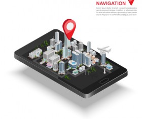 Mobile with navigation vector template 03