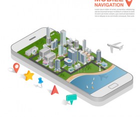 Mobile with navigation vector template 04