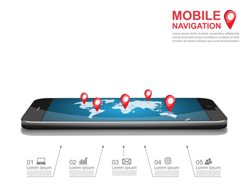 Mobile with navigation vector template 05