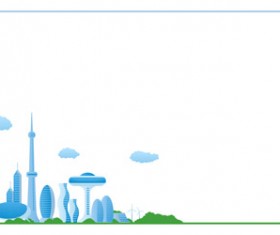 Modern city futuristic buildings and transportation vector 03