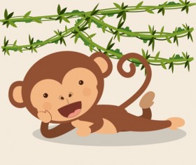 Monkey with vine vector material 01