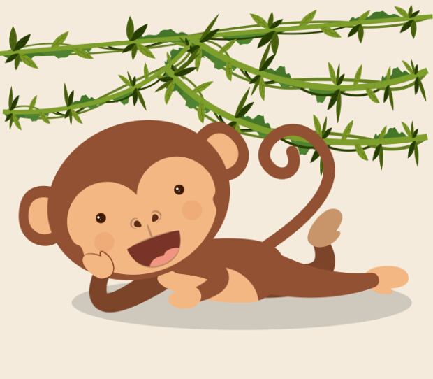 Monkey with vine vector material 01