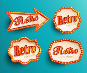 Neon light advertising labels vector 01