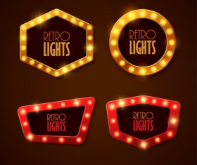 Neon light advertising labels vector 03
