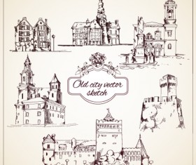 Old city vector sketch