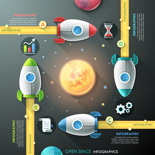 Open space infographic vector template 04