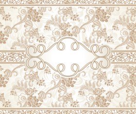 Ornate beige floral vector background