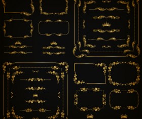 Ornate golden frame with ornaments vector 01
