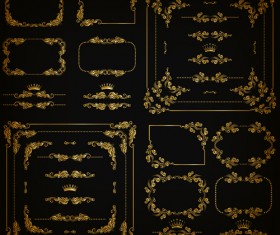 Ornate golden frame with ornaments vector 03