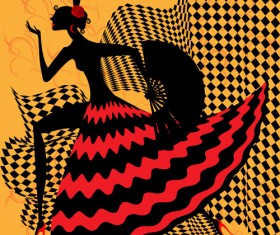 Passionate dancer flamenco women vector 02
