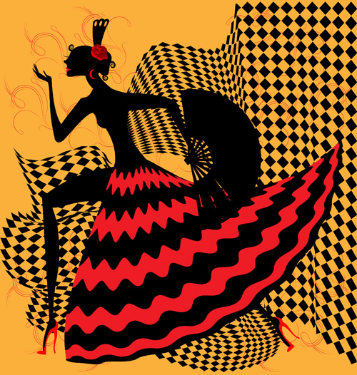 Passionate dancer flamenco women vector 02