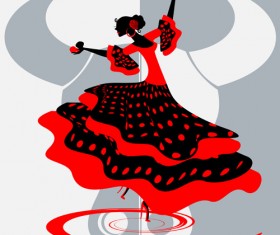Passionate dancer flamenco women vector 03