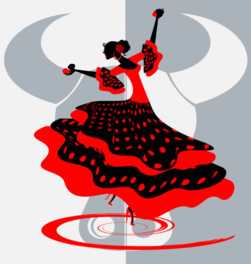 Passionate dancer flamenco women vector 03