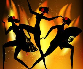 Passionate dancer flamenco women vector 04