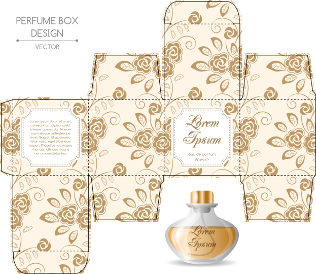 Perfume packging box material vector set 01