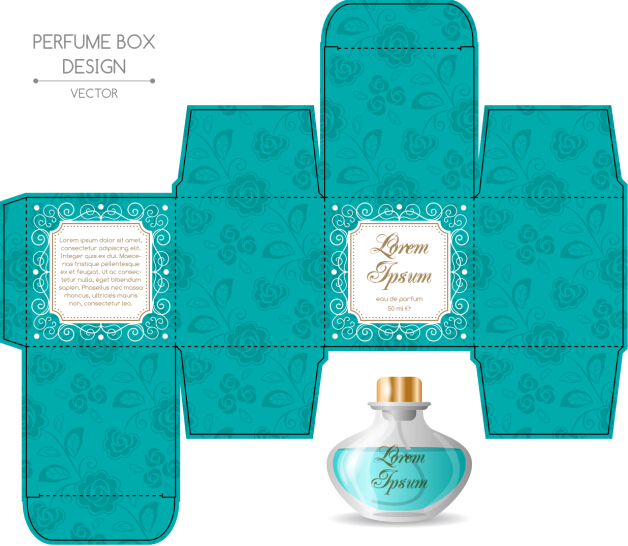 Perfume packging box material vector set 02