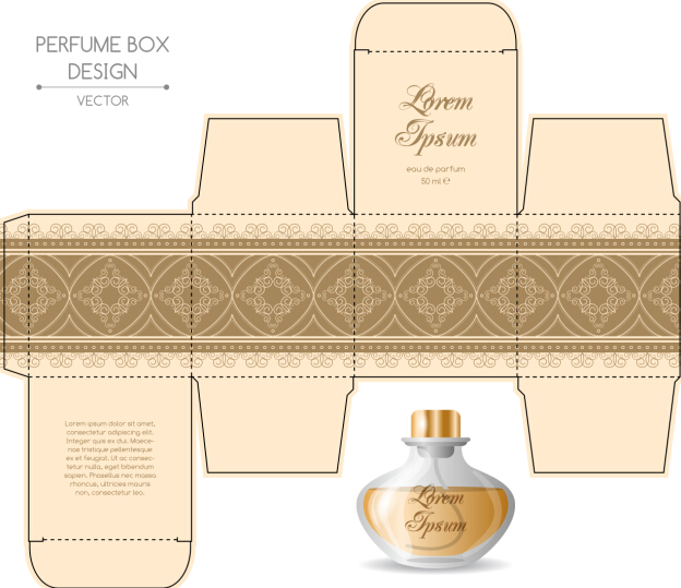 Perfume packging box material vector set 04