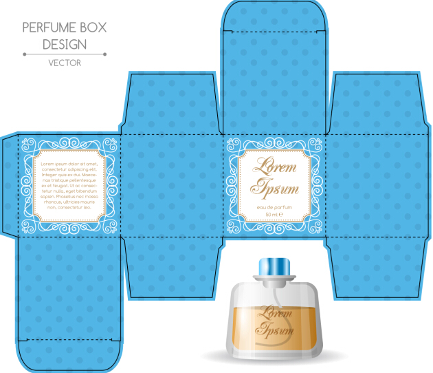 Perfume packging box material vector set 06