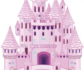 Pink castles vector material