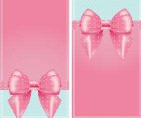 Lace with pink bow business card vector free download