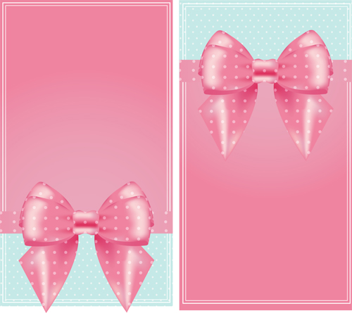 Pink with green card and bow vector