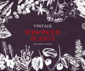 Poisonous plants warning poster vintage vector 04