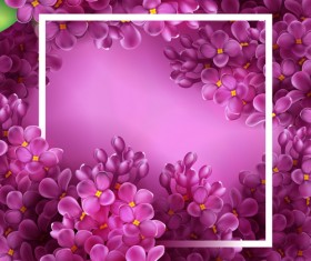 Purple lilac flowers vector background