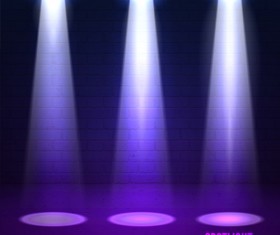 Purple spotlights with wall background vector 06