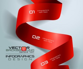 Red Ribbon infographics vector illustration