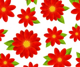 Red flowers seamless pattern vector