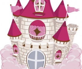 Red with pink castles vector