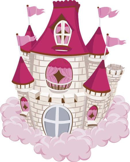 Red with pink castles vector