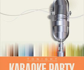 Rock night karaoke party poster vector 01
