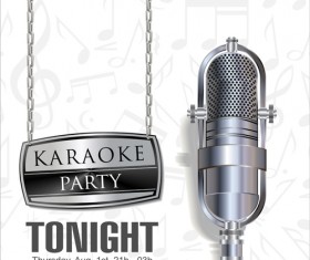 Rock night karaoke party poster vector 04